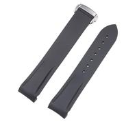 Correas de reloj de silicona de goma de 20 a 22 mm aptas for Omega Seamaster 300 speedmaster Correa apta for Seiko SKX Aqua Terra AT150 Moon Watch Band(Silver clasp-01,22mm)