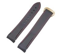 Correas de reloj de silicona de goma de 20 a 22 mm aptas for Omega Seamaster 300 speedmaster Correa apta for Seiko SKX Aqua Terra AT150 Moon Watch Band(Gold clasp-04,22mm)