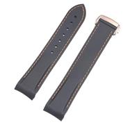 Correas de reloj de silicona de goma de 20 a 22 mm aptas for Omega Seamaster 300 speedmaster Correa apta for Seiko SKX Aqua Terra AT150 Moon Watch Band(Rose gold clasp-02,22mm)