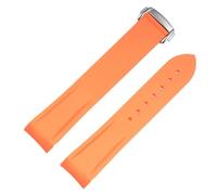 Correas de reloj de silicona de goma de 20 a 22 mm aptas for Omega Seamaster 300 speedmaster Correa apta for Seiko SKX Aqua Terra AT150 Moon Watch Band(Silver clasp,20mm)
