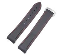 Correas de reloj de silicona de goma de 20 a 22 mm aptas for Omega Seamaster 300 speedmaster Correa apta for Seiko SKX Aqua Terra AT150 Moon Watch Band(Silver clasp-04,20mm)