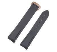 Correas de reloj de silicona de goma de 20 a 22 mm aptas for Omega Seamaster 300 speedmaster Correa apta for Seiko SKX Aqua Terra AT150 Moon Watch Band(Rose gold clasp-01,22mm)
