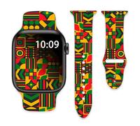 Correas de reloj del mes de la historia negra afroamericana compatibles con Apple Watch de 42 mm, 44 mm, 45 mm, 49 mm, para niñas, mujeres y hombres, correa de silicona de repuesto para iWatch Series