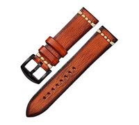 Correas de reloj elegantes y elegantes para hombres para hombres, vintage de vegetal cambiable de vegetales con correa de cuero con correa antideslumbrante (naranja negra, 18 mm), 18 mm, ágata
