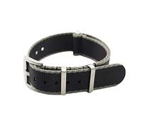 Correas de reloj Nylon clásico, Correa de reloj de tela de vela, Correa de nailon azul/gris de 20 mm/22 mm Correa de reloj de una sola pieza Accesorios de reloj con hebilla (Color : Black Grey Edge,