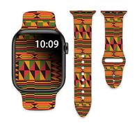 Correas de reloj tribales afroamericanas de historia negra compatibles con Apple Watch de 1.496 pulgadas, 1.575 pulgadas, 1.614 pulgadas, para niñas, mujeres y hombres, correa de silicona de repuesto