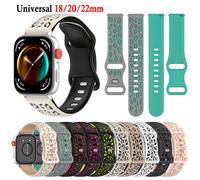Correas de Reloj Universales de 22mm 20mm 18mm, Banda de Silicona 3D, Correa de Muñeca de Goma de 2 Colores para Relojes Inteligentes Huawei, Samsung, Xiaomi, Amazfit Gray Water Green 20mm