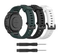 Correas de repuesto compatibles con Amazfit T-Rex, pulsera deportiva de silicona suave Tencloud para reloj inteligente Amazfit T-Rex (negro, verde y blanco)