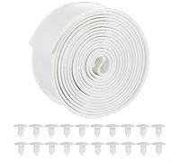 Correas de repuesto de PVC de 20 pies para reparaciones de muebles de patio y jardín con remaches, correas cortables para piscina al aire libre, playa, sillas y columpios (blanco)