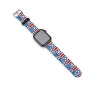 Correas de repuesto de silicona para Apple Watch, diseño vintage de bandera de Estados Unidos e Israel, 42mm/44mm, Acero inoxidable, Amatista