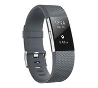 Correas de repuesto para Fitbit Charge 2, accesorios suaves, cierre de metal seguro para Fitbit Charge 2 (5,5 a 6,7 pulgadas), color gris