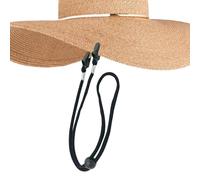 Correas de sombrero a prueba de - Correa de 80 cm de largo, pinzas de sombrero ligeras y ajustables, mango de resistente y versátil, retenedor de tapa solar extraíble, comodidad