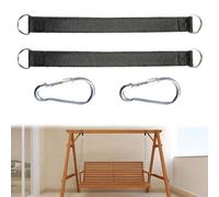 Correas de suspensión para hamacas 2 unidades 50cm x 25mm negras kit de columpios árbol exteriores jardín colgar hamaca seguras y resistentes para adultos y niños
