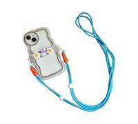 Correas de teléfono alrededor del cuello - Correa de teléfono móvil, correa de carcasa fácil de desmontar, estilo lindo, clip trasero ajustable para teléfono inteligente, portátil., transparente, Se