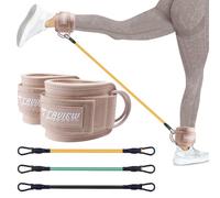 Correas de tobillo con puños, bandas de resistencia para el tobillo, bandas de resistencia para piernas, equipo de entrenamiento de botines para kickbacks Hip Fitness Training (rosa con 3 bandas de