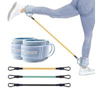 Correas de tobillo con puños, bandas de tobillo para entrenamiento, banda de resistencia de tobillo para pierna, equipo de entrenamiento de glúteos para entrenamiento de cadera (rosa con 3 bandas de