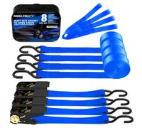 Correas de trinquete AWELCRAFT de 1500 libras de resistencia a la rotura - 4 x 15 pies de calidad superior