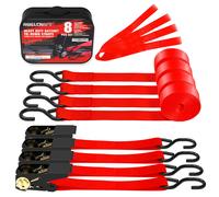 Correas de trinquete AWELCRAFT de 1500 libras de resistencia a la rotura - 4 x 15 pies de calidad superior