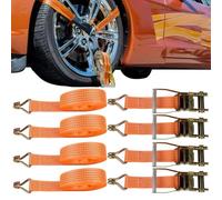 Correas de Trinquete para Neumáticos - 4 Piezas con Tensor Reforzado,Correas de Trinquete,para Moto, Bici, Embarcación, Furgoneta, Carga