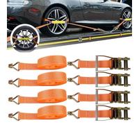 Correas de Trinquete para Neumáticos,4 Unidades con Mosquetón de Alta Resistencia | Correas de Trinquete | para Moto, Bici, Embarcación, Furgoneta, Carga