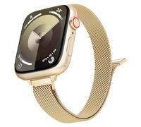 Correas delgadas para Apple Watch de 44 mm, 45 mm, 49 mm, 42 mm, 46 mm, 40 mm, 41 mm, 38 mm, correa magnética de metal fino milanés para Apple Watch Series 10, 9, 8, 7, 6, 5, 4, 3, SE, 2nd Ultra/2,