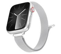 Correas delgadas para Apple Watch de 44 mm, 45 mm, 49 mm, 42 mm, 46 mm, 40 mm, 41 mm, 38 mm, correa magnética de metal fino milanés para Apple Watch Series 10, 9, 8, 7, 6, 5, 4, 3, SE, 2nd Ultra/2,