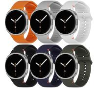 Correas deportivas compatibles con Samsung Galaxy Watch 8/8 Classic, correa de repuesto de silicona suave con un clic para Galaxy Watch 8 40 44mm/8 Classic 46 mm, hombres y mujeres, paquete de 6, S/M