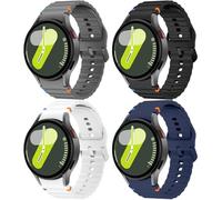 Correas deportivas para Samsung Galaxy Watch 7 6 5 4 FE Band 40mm 44mm hombres mujeres correa de silicona suave sin huecos para 47mm 43mm/Classic 46mm 42mm/5 pro 45mm, 4 Pack_01