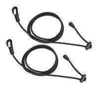 Correas Elásticas de Goma para Remo de Kayak, 2 Piezas, Cuerda de Seguridad Negra, 120cm - Resistentes y Duraderas, Con Gancho para Sujetar, Accesorio Ideal para Remo y Pescadore