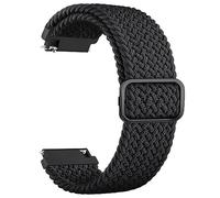 Correas elásticas de nailon para Garmin - Compatible con Vivoactive 5/3, Forerunner 245/645 Music (20 mm, Z-Negro)