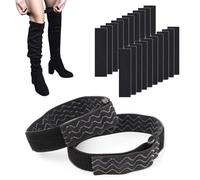 Correas elásticas para botas con ganchos adhesivos, cinturón antideslizante ajustable para botas altas hasta la rodilla, incluye 24 calcomanías adicionales de cinta adhesiva