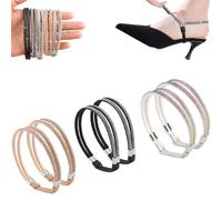 Correas elásticas para zapatos de tacón alto con diamantes de imitación, agarre desmontable para talones, correas de tobillo de repuesto para talones de tobillo (A)