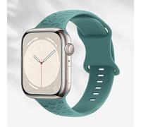 Correas grabadas compatibles con Apple Watch Band de 40 mm, 41 mm, 38 mm, 42 mm, 44 mm, 45 mm, 46 mm, 49 mm, correa de silicona suave con patrón de leopardo para iWatch Series 10, 9, 8, 7, 6, 5, 4, 3