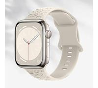 Correas grabadas compatibles con Apple Watch Band de 40 mm, 41 mm, 38 mm, 42 mm, 44 mm, 45 mm, 46 mm, 49 mm, correa de silicona suave con patrón de leopardo para iWatch Series 10, 9, 8, 7, 6, 5, 4, 3
