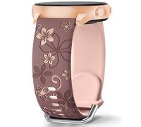 Correas grabadas florales compatibles con Samsung Galaxy Watch 6, 5, 4, 40, 44 mm, Galaxy Watch 5 Pro de 45 mm, Watch 4 Classic, Active 2, Galaxy Watch 3, 20 mm, correa de silicona suave de dos tonos