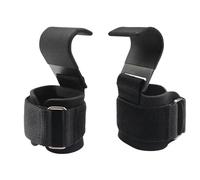 Correas Levantamiento 2/1 pieza de agarres gancho for levantamiento pesas con muñequeras, barra mano for gimnasio, correa muñeca, fitness, peso, guantes for dominadas y potencia(Black-A-2PCS)