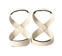 Correas Levantamiento 2 correas de algodón for levantamiento pesas, en forma 8, cinturones, banda palma for dominadas, gruesas(WHITE,L)