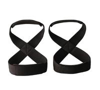 Correas Levantamiento 2 correas de algodón for levantamiento pesas, en forma 8, cinturones, banda palma for dominadas, gruesas(Black,L)