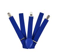 Correas multicolores en forma de Y Clips fuertes elásticos ajustables Mujeres Hombres Tirantes, 1 pulgada / 2.5 cm de ancho, 37 pulgadas / 94 cm de largo (Azul oscuro)