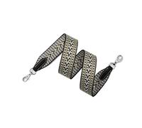 Correas para Bolsos Correa de Lona Tejida a Mano con patrón clásico for Bolso Hombro, Repuesto for(Black Silver Buckle,L)