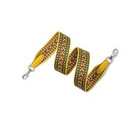 Correas para Bolsos Correa de Lona Tejida a Mano con patrón clásico for Bolso Hombro, Repuesto for(Yellow Silver Buckle,M)