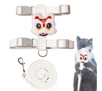 Correas para gatos, arnés de pecho para cachorros con decoración de león de baile, dureza ajustable para gatos, perros y mascotas
