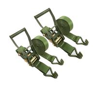 Correas para portaequipajes, Correas de trinquete con ganchos en J Verde 2 pulgadas ancho 3.3-82 pies Paquete 1(2set,12mx5cm/39.4'x2")