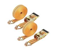 Correas para portaequipajes, Paquete de 2 correas trinquete con gancho doble en J Amarillo 6.6-72. pies 13227 lbs(W 5cm/2in,2.0m/6.6Ft)