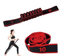 Correas para Yoga, Correa de Estiramiento de Piernas con 10 Bucles, Bandas Elásticas de Resistencia, Cinta de Yoga Estiramiento para Fitness, Pilates y Gimnasia