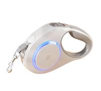Correas retráctiles para Perros con luz LED Recargable, tracción telescópica automática, Mango Antideslizante, Bloqueo y desbloqueo de un Solo Toque, Correa de 16.4 pies, para Caminar por la Noche