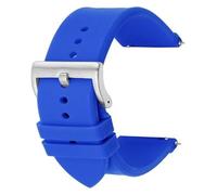 Correas silicona deporte cierre rápido Correa de silicona de 20mm y 22mm for Samsung Galaxy Watch 4, 46mm, 42mm Active 2 Gear S3, pulsera de silicona for Huawei Watch GT 2/2e/pro/3(Deep Blue silver BC