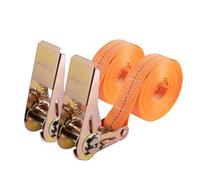 Correas tensoras con carraca, 4 m, robustas Correas de Amarre con trinquete para Transporte de Materiales, Motocicletas, Bicicletas, mudanzas, Paquetes de Equipaje, Camping (2 Unidades)