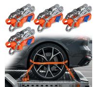 Correas tensoras de Rueda 4 Piezas 2,9 m Cintas de Amarre para el Transporte de Coches 2000 Dan 50mm DIN EN 12195-2