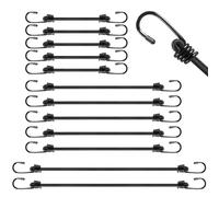 Correas tensoras moinkerin Pulpos Elasticos,12 Piezas 30CM/60CM/100CM Cuerdas Elásticas con Gancho Resistente Cinchas de Amarre para Asegurar Equipajes, Bacas, Campamentos, Motos, Lonas